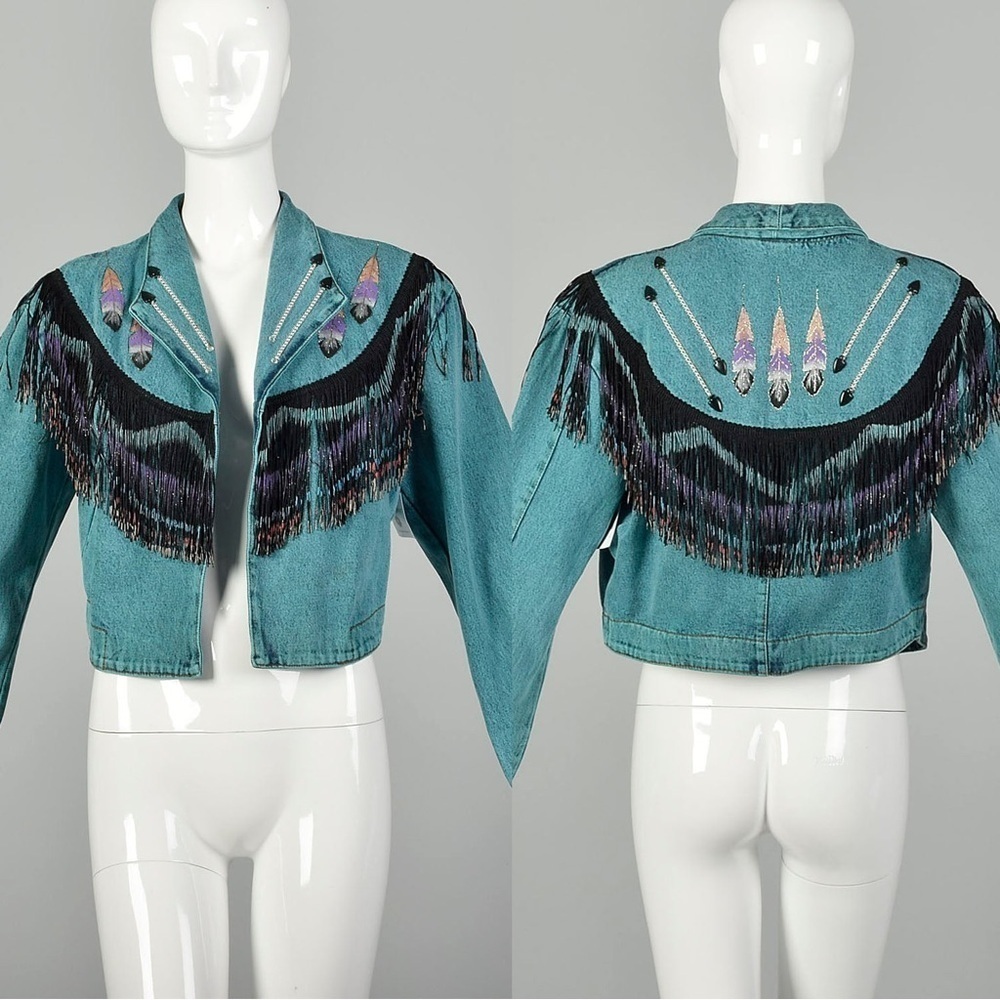 1980’s Wanted By Beads Beautiful Bolero Style Fringe Jacket - Picture 10 of 10